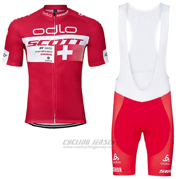 2017 Cycling Jersey Scott Champion Switzerland Short Sleeve and Bib Short